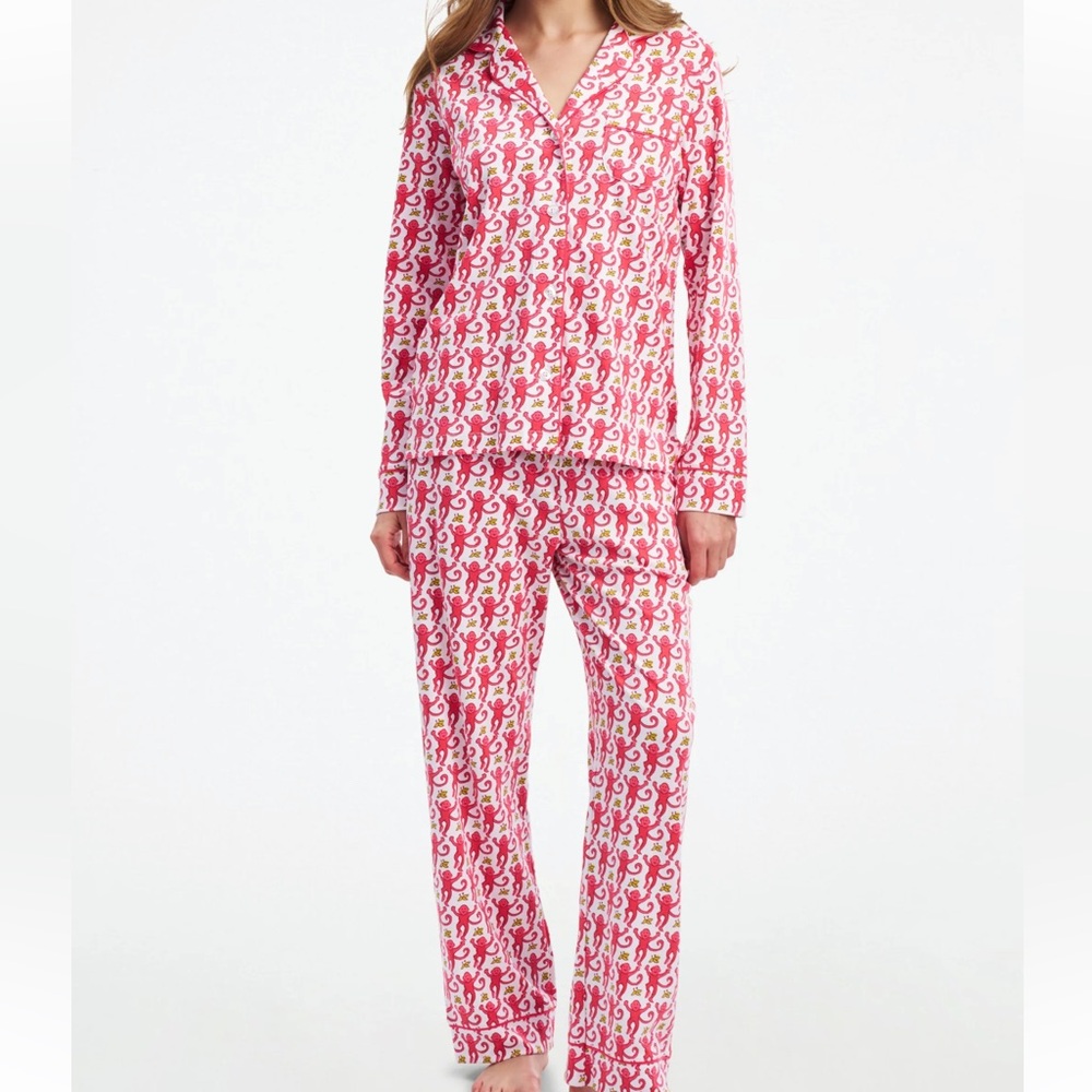 Roller Rabbit Monkey PJs Red S